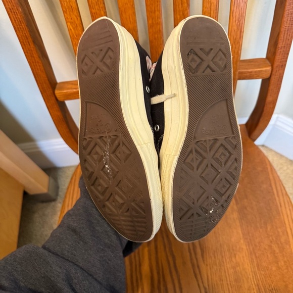 Black Comme des Garcons Play Converse Black Off White Sneakers Men’s 6 Women’s 8 - Picture 9 of 11